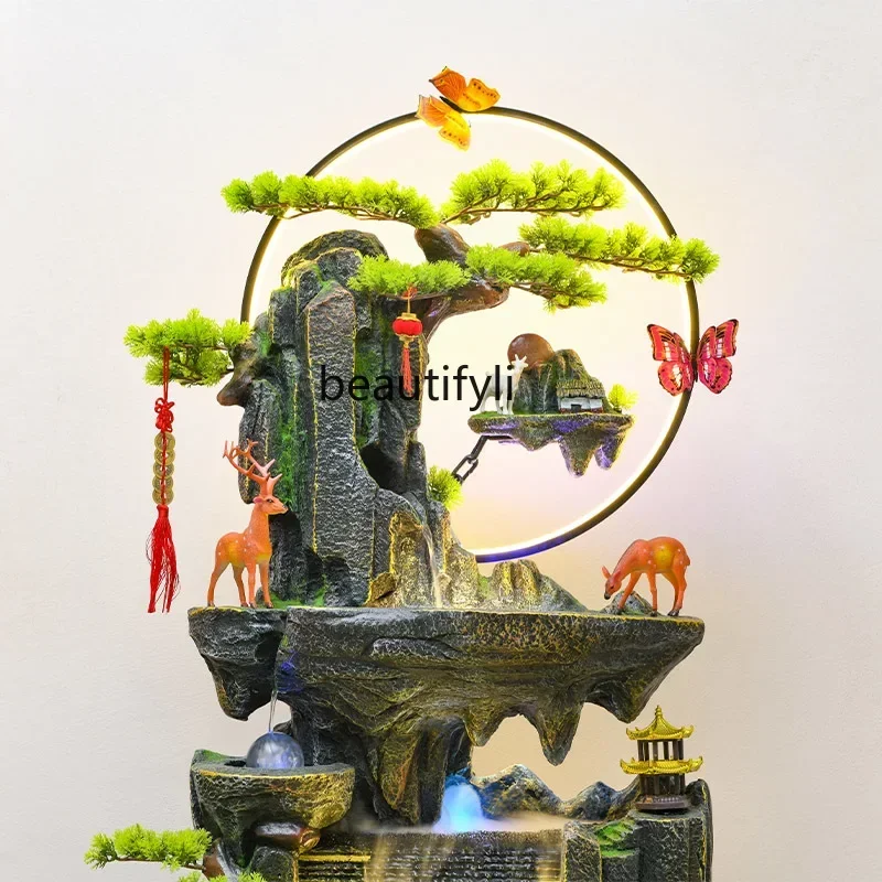 SSRockery фонтан с проточным водой циркуляционное украшение для офиса счастливый