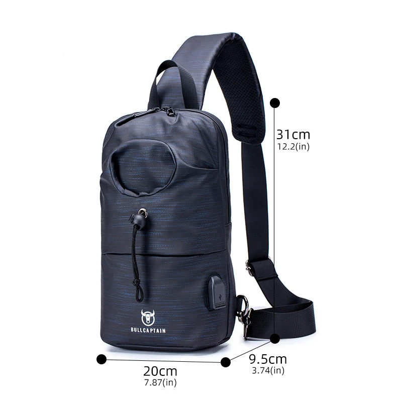 Men's Casual Shoulder Straps Single Shoulder Cross-body Chest Packaging With Water Bottle Holder 10 Inch Laptop Bag