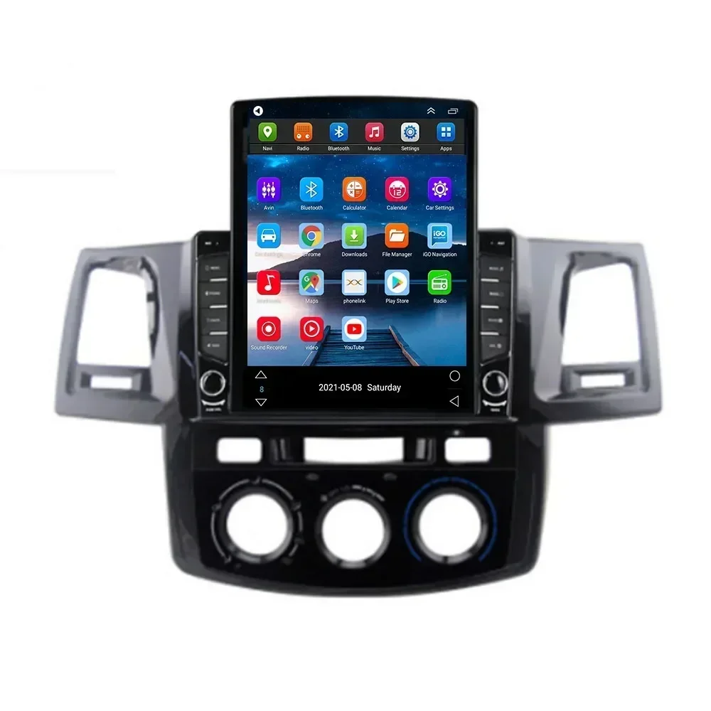 Tesla Screen For TOYOTA FortunerHILUX Revo Vigo Android 13 Car Radio Player GPS Navi Auto Stereo Multimedia Carplay 5G DSP