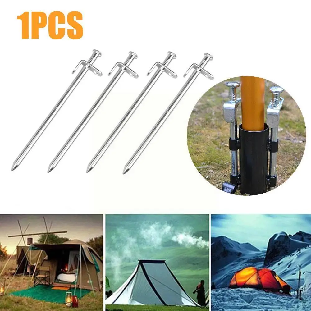 

1pcs Outdoor Tent Nails Silver Lengthened Bold Heavy Duty Nails Camping Pile Metal Steel Tent Nails Outdoor A5r1