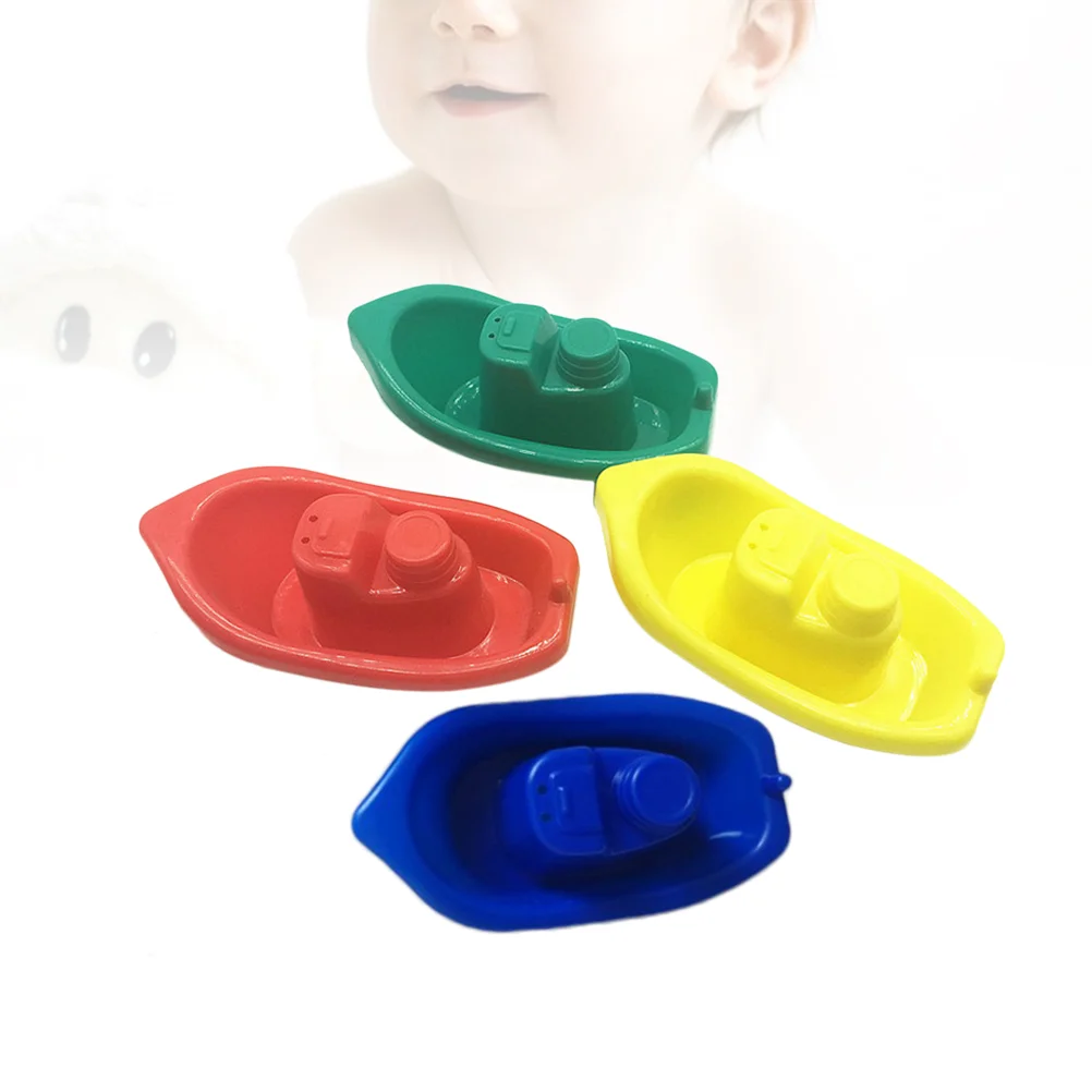 

8 шт., Детские Игрушки для ванны, плавающая лодка, пластиковая модель корабля для малышей (желтый + красный + зеленый + темно-синий)