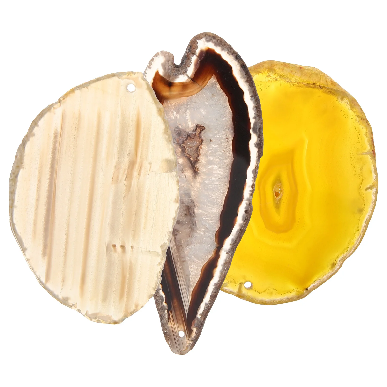 

3pcs DIY Decorative Agate Necklace Pendants Neck Pendants Jewelry Pendants