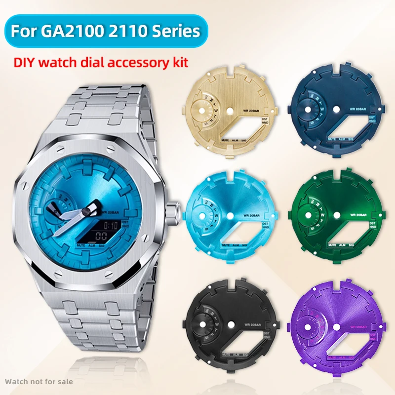 Фото Детали для часов с циферблатом DIY для Casio GA-2100 GA-2110 GA2100, комплект модификации циферблата, сетка для модификации, солнечный бюст, металлические модные аксессуары №1