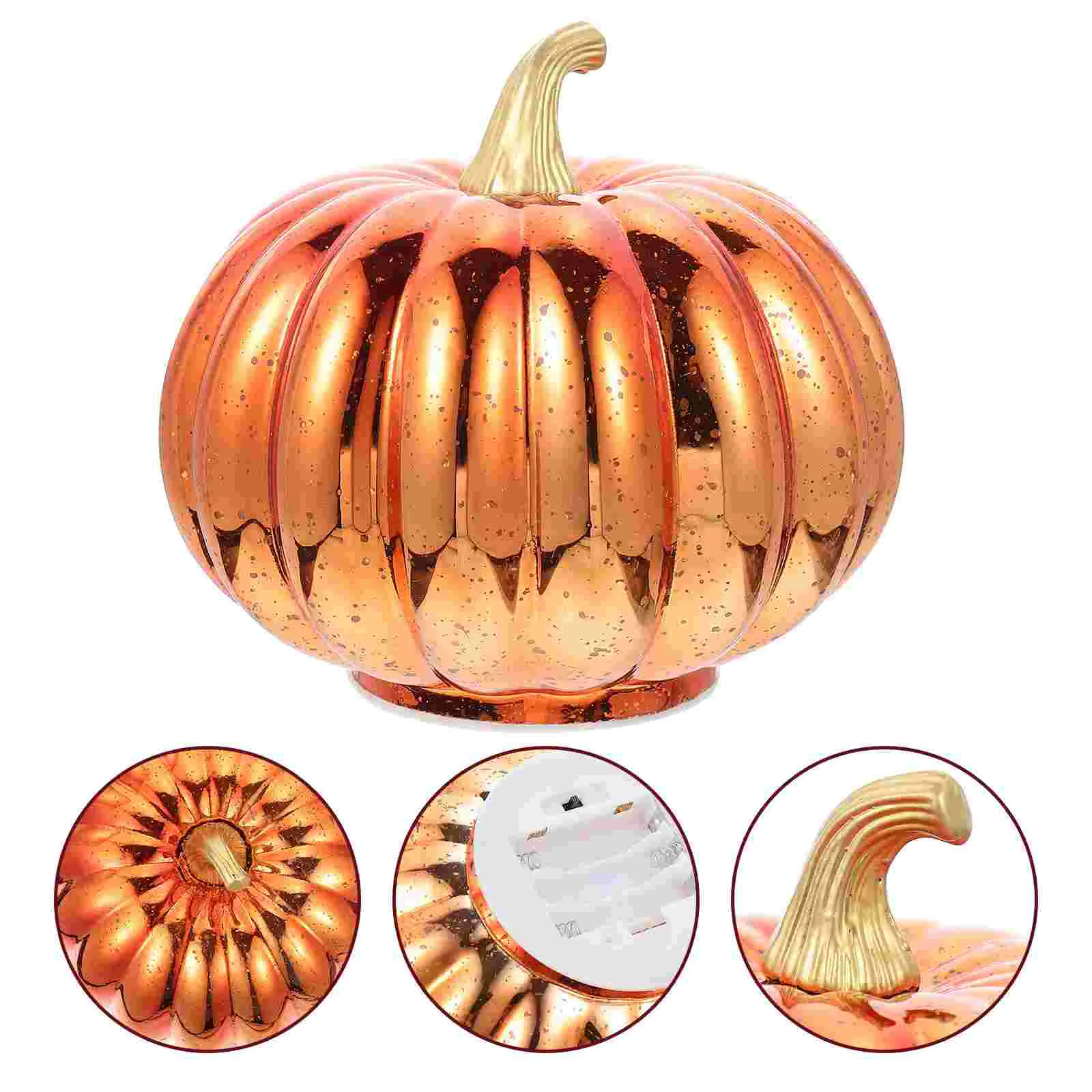 

Pumpkin Light Glass Lamp Fall Decorative Figurine Pumpkins Lantern Decordecorations Ledsimulation Centerpieces Statue Ornament