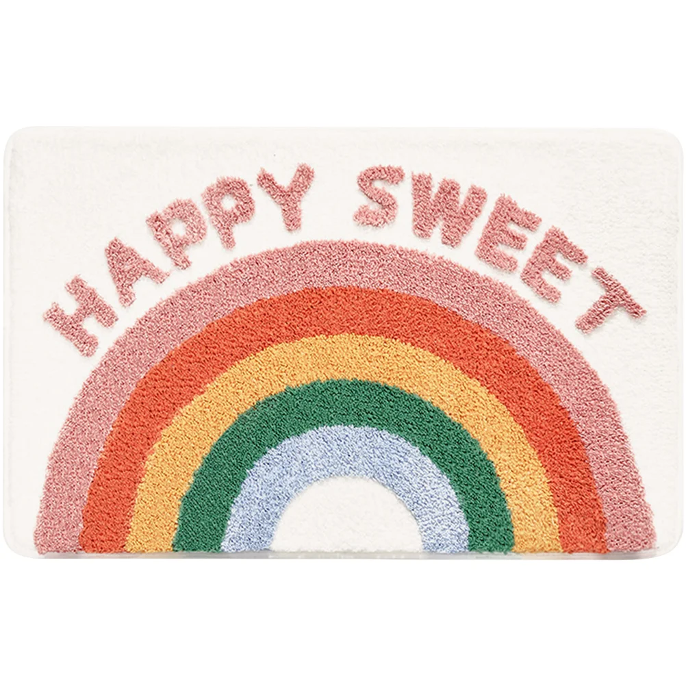 

Rainbow Mat Rugs Bath Home Household Door Bathroom Anti Skid Floorclassroom Accessory