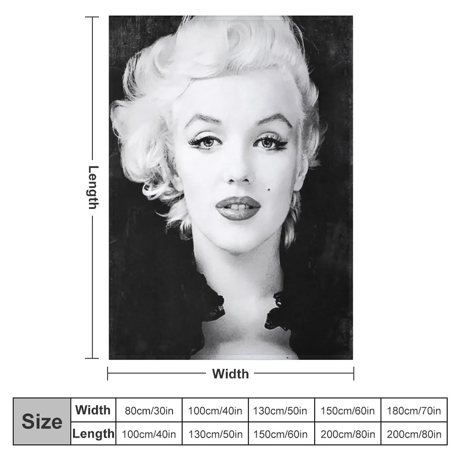 Винтажное одеяло Marilyn Monroe - BW D17 теплое плоское