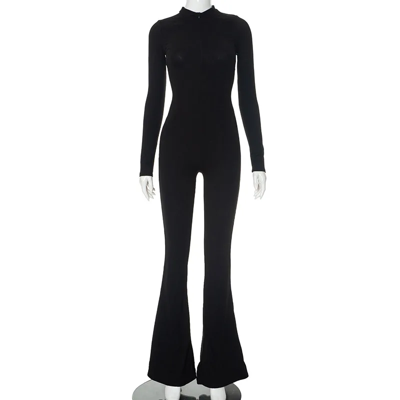 Женский осенне-зимний комбинезон с длинными рукавами и принтом в виде