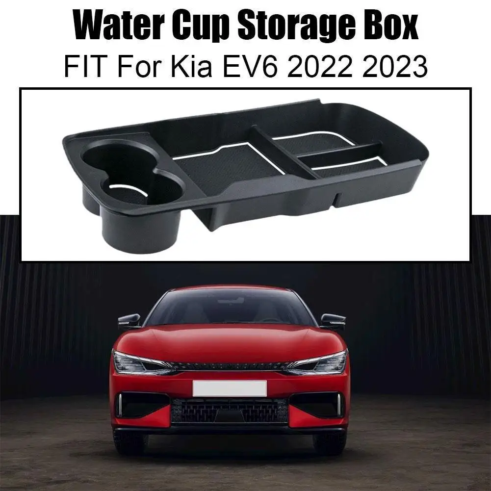 

Fit For Kia EV6 2022 2023 ABS Black Interior Armrest Console Central Storage Box Water Cup Shelving Car Interior Accessories
