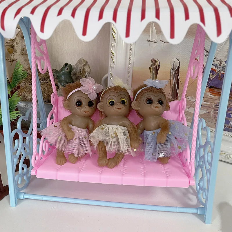 5 Inch New Simulation Soft Silicone Monkey Doll Toy Kids Toy Xmas Gift