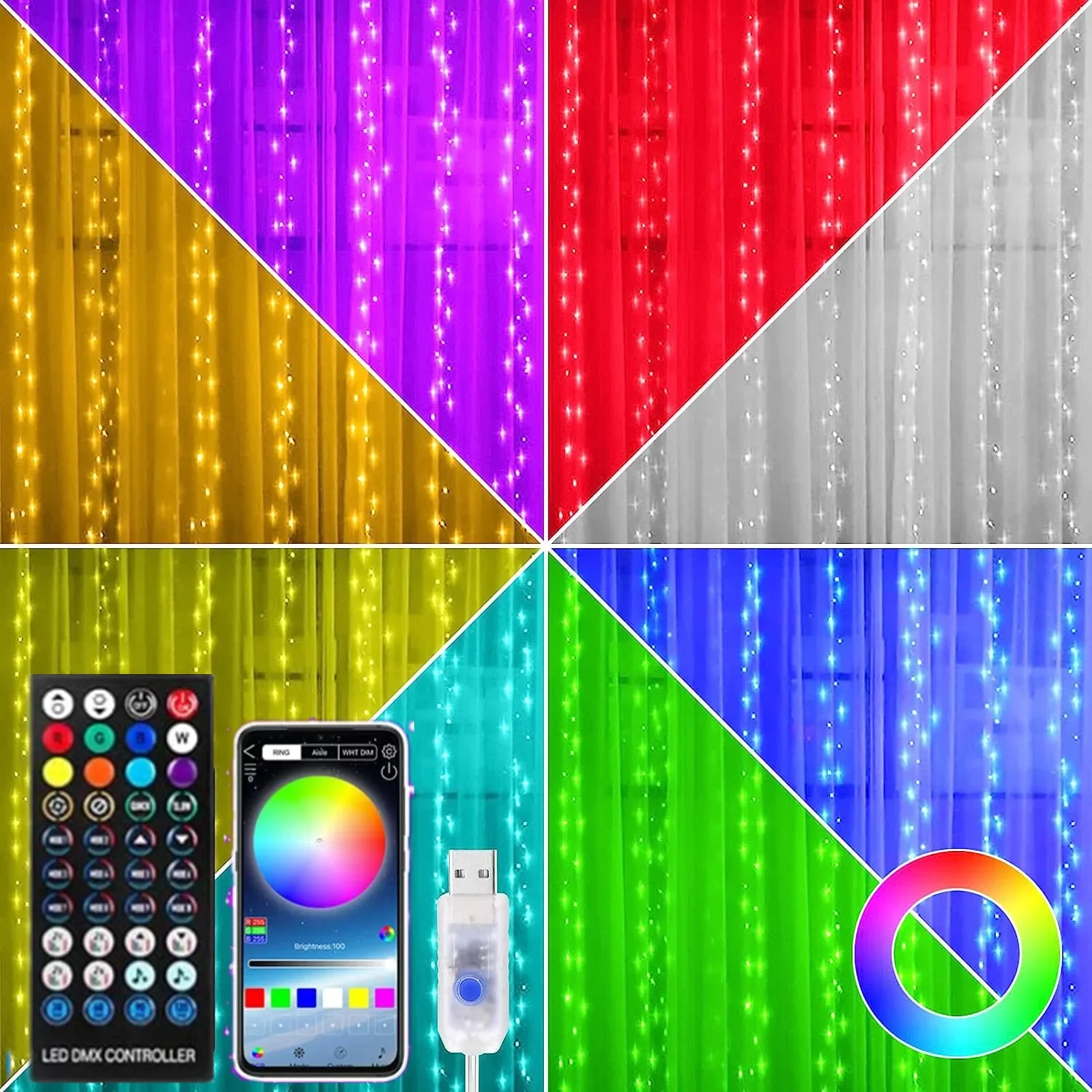 

RGB гирлянда-занавеска MtReal