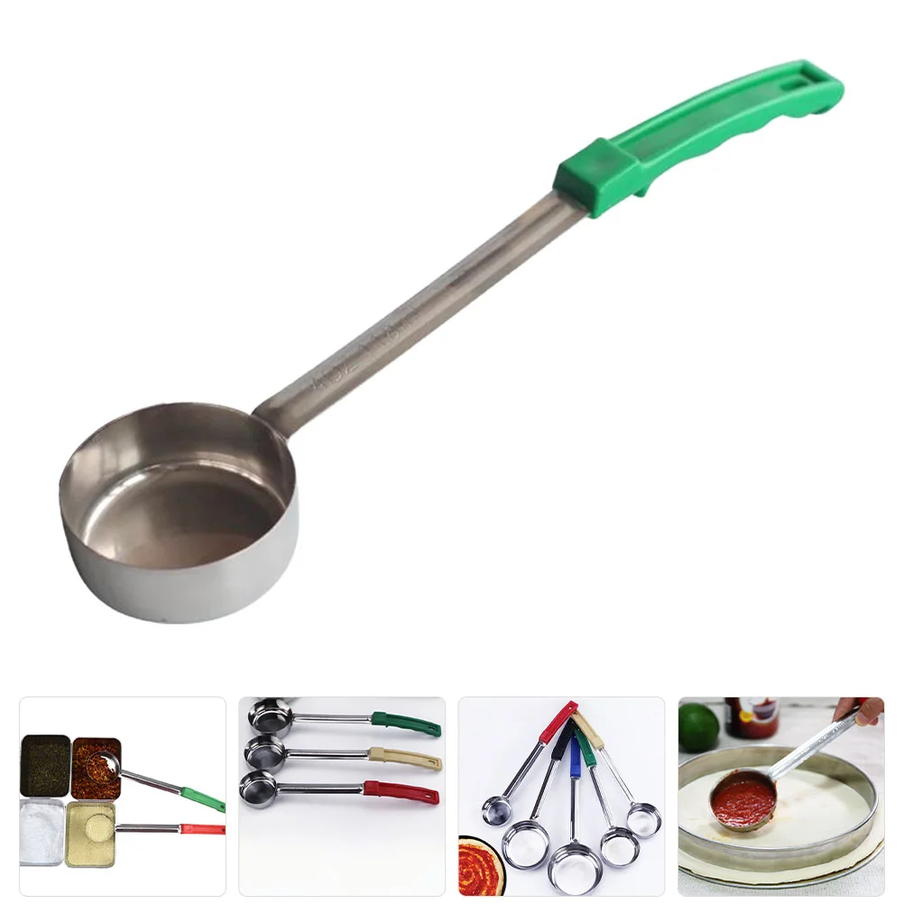 

Spoon Ladle Sauce Portion Soup Pizza Spread Measuring Kitchen Serving Gravy Scoop Control Spoons Handle Cooking Stainless