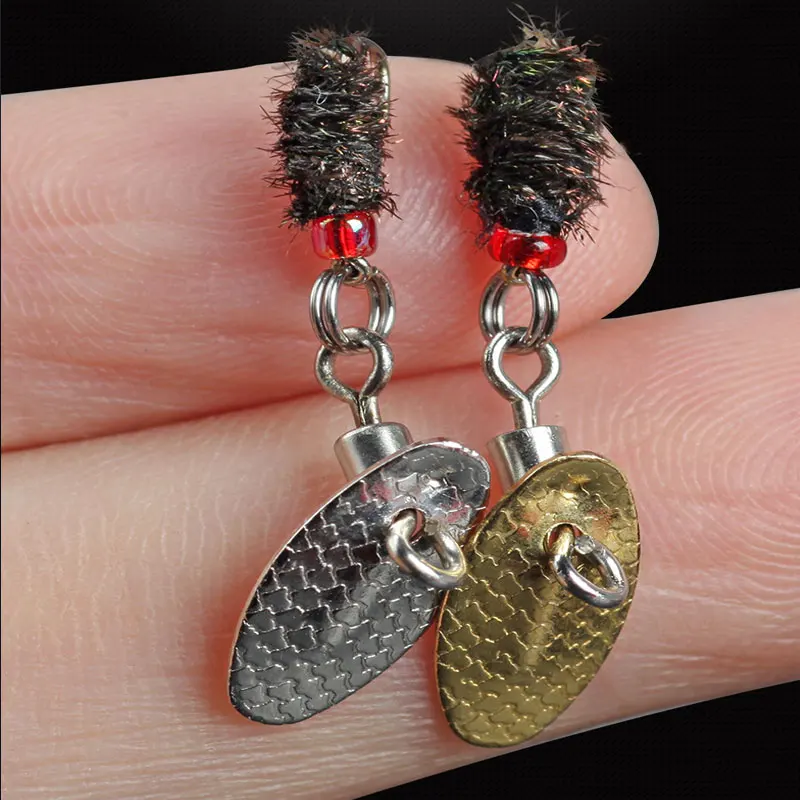 

AS 50PCS Hard Bait Fly Noise Paillette Fishing Bait Sequins Lures Insects Flies High Carbon Steel Spinner Spoon Trout Lure