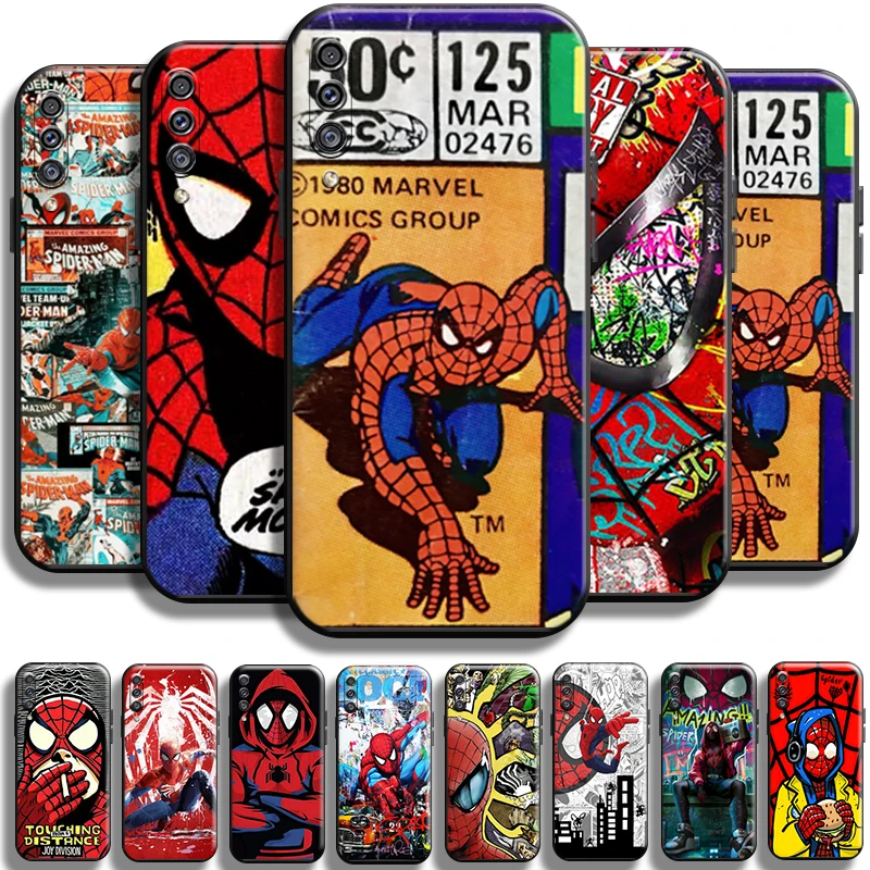 

Avengers Spiderman Comics For Samsung Galaxy A50 Phone Case Funda Carcasa Shell Liquid Silicon Back Coque Soft Cases