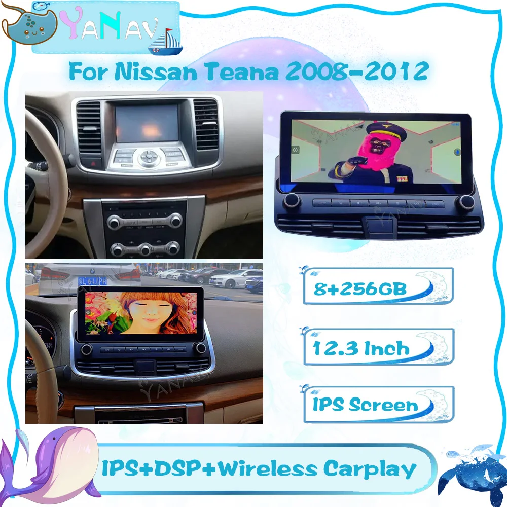 

Автомобильный GPS-навигатор Blue Ray на Android для Nissan Teana 2008-2012, мультимедийный плеер, автомобильное радио, стерео Carplay, 4G, Wi-Fi