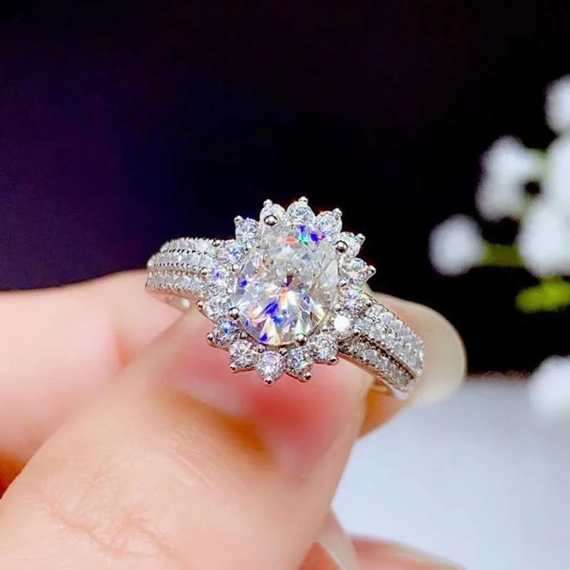 Moissanite Rings Ladies Jewelry Engagement Rings Wedding 925 Silver Rings Birthday Gifts Love Free Shipping