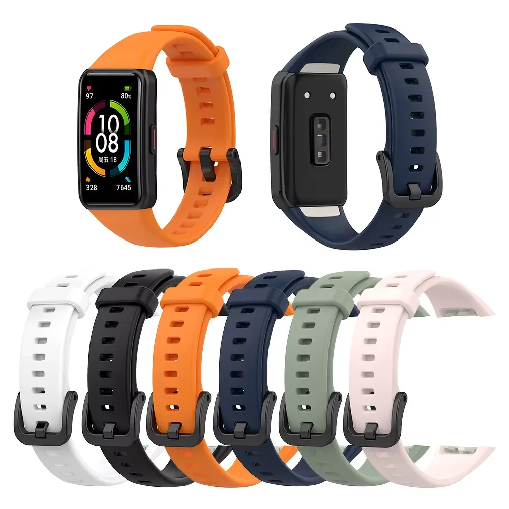

Silicone Sport Band Straps For Huawei Honor Band 6 Smart Watch Belt Wristband Bracelet Replacement Watch Strap For Honor Band 6
