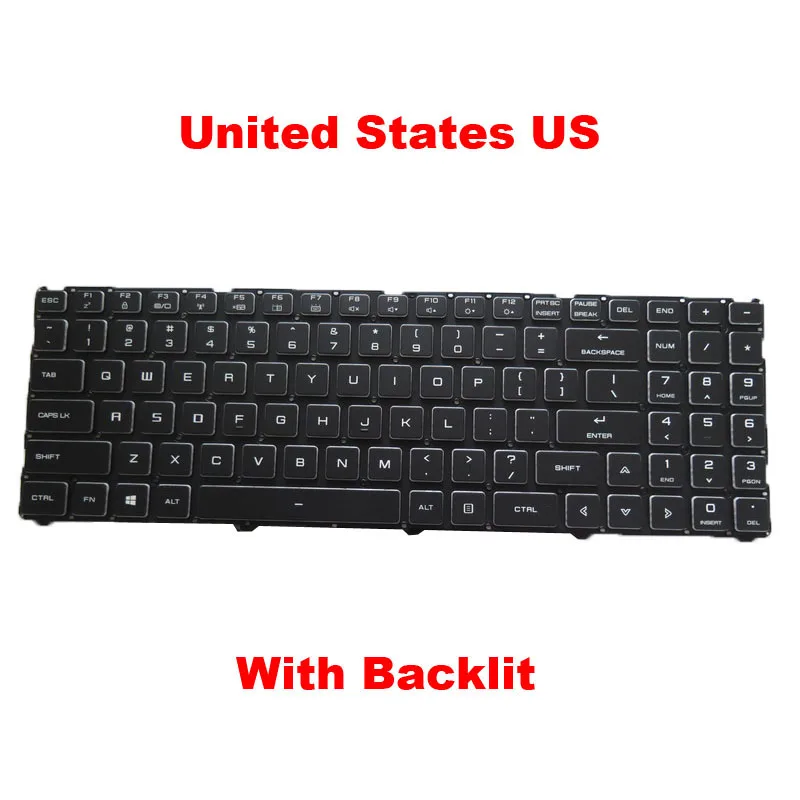 Клавиатура US без подсветки для 한성퓨컴터 Hansung TFG155 TFG255X 255XX TFG256XT 256XX TFG5175 TFG5175T TFG5475H 5476H