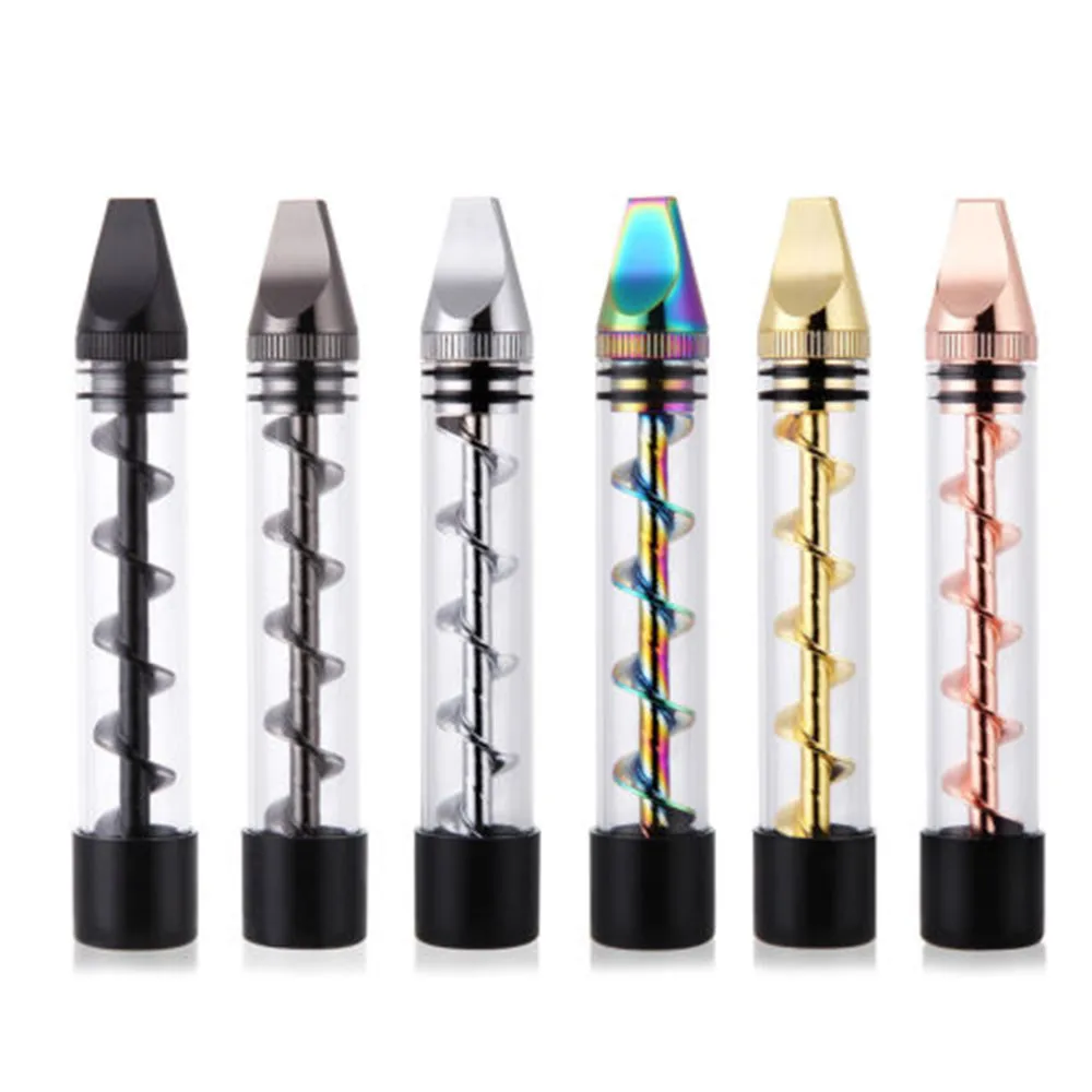 

7P MINI2 Twisty Glass Blunt Pipe Dry Herb Herbal Pipe Weed Vaporizer Pen Duck Mouth kit Smoke Cigarette Filter