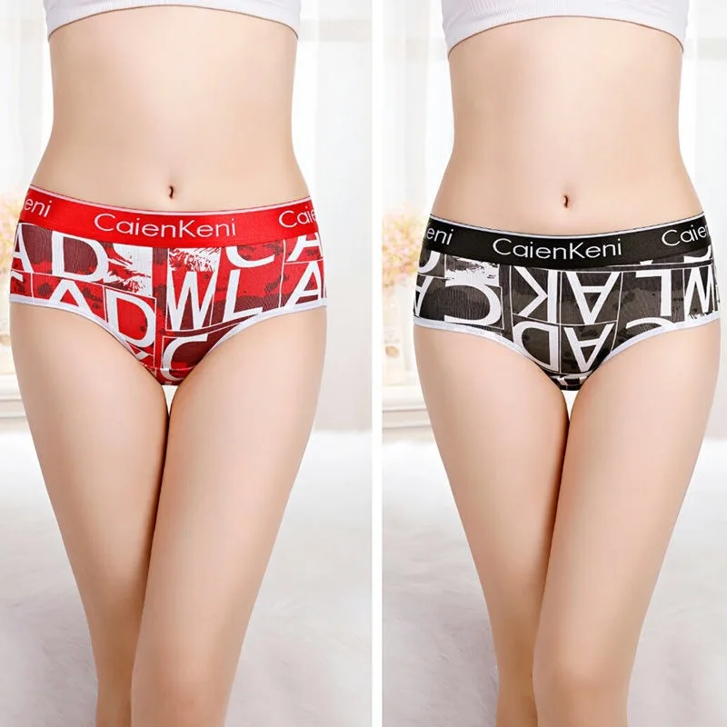 

Women Panties Girl Triangle Fashion Slim Underwear Cotton Boxer Briefs Sexy Breathable Elasticity knitting Underpants