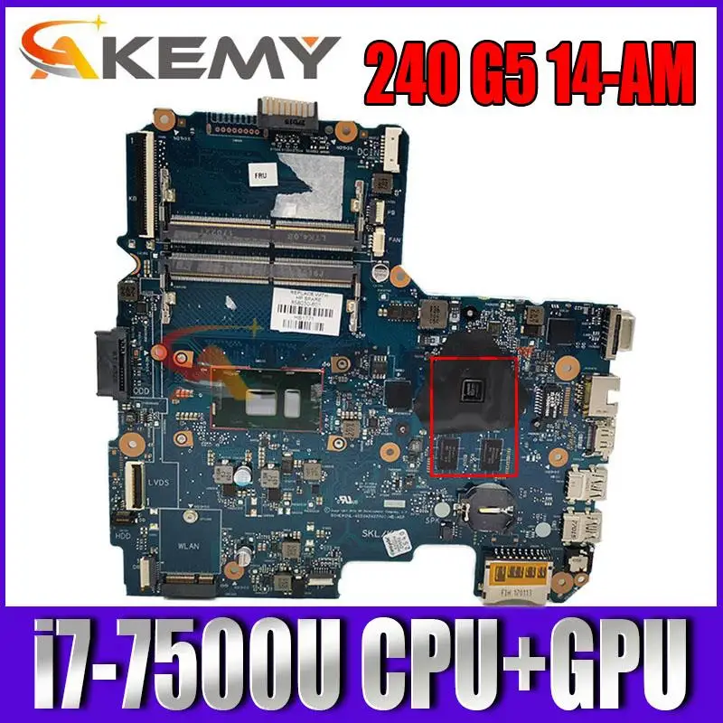 

TPN-I119 6050A2822501 для HP 240 G5 14-AM материнская плата для ноутбука 902590-601 902590-001 902590-501 W/ i7-7500U CPU 216-0864032 GPU