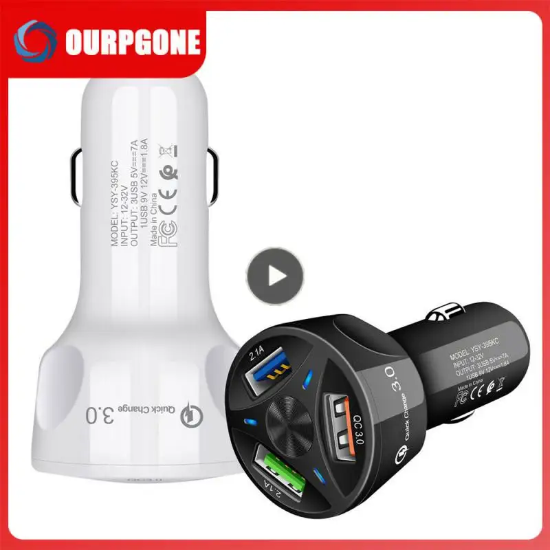 

Fast Car Charger Quick Charge Cigarette Lighter Usb Port For Samsung IPhone Huawei HTC Universal Socket Adapter Interior Parts