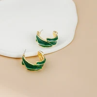 vintage fashion silver needle drop oil geometric earrings fashion c hoop earrings for women party jewelry gifts