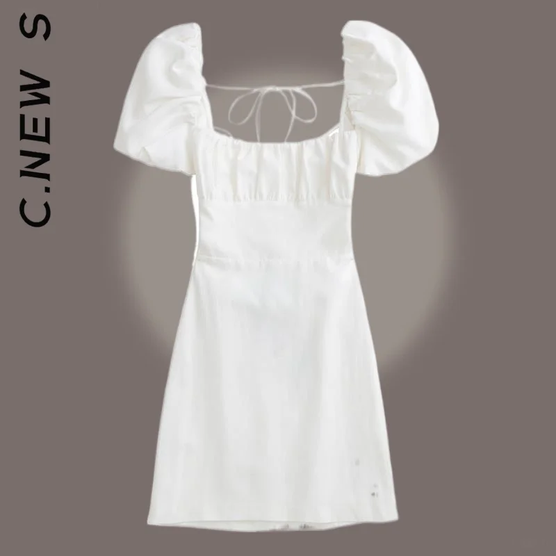 

C.New S Women New Dress Popular Sexy Dress fashion linen blend dress Temperament Outfits Girl Lazy Female Vestidos Dresses Woman
