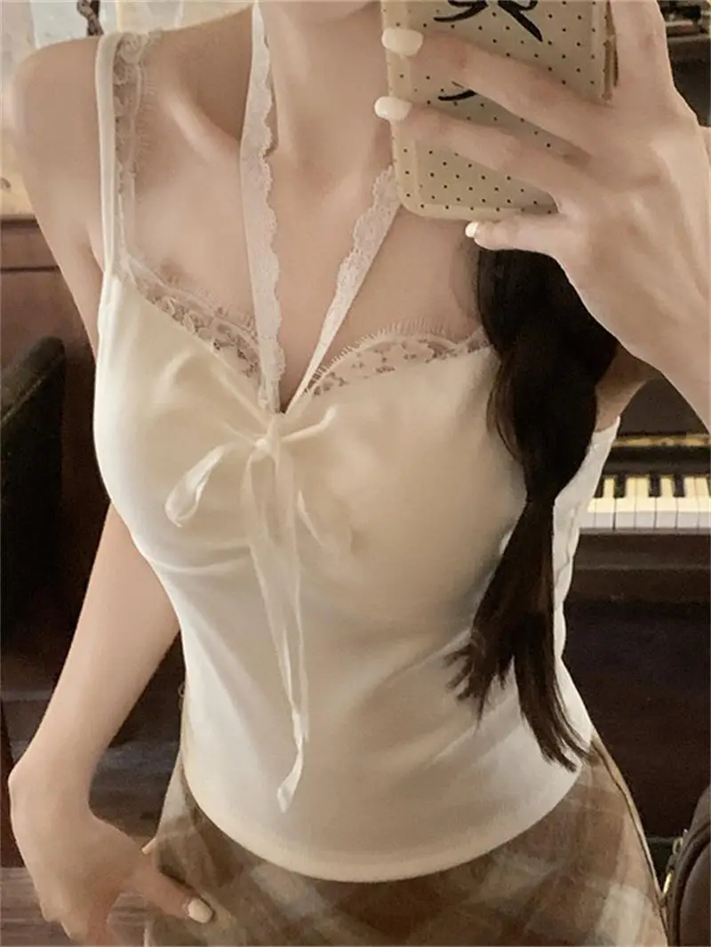 Pure Desire Sweet and Spicy Lace Neck Sling Chest Pad Cami Женская осенне-зимняя теплая флисовая подкладка