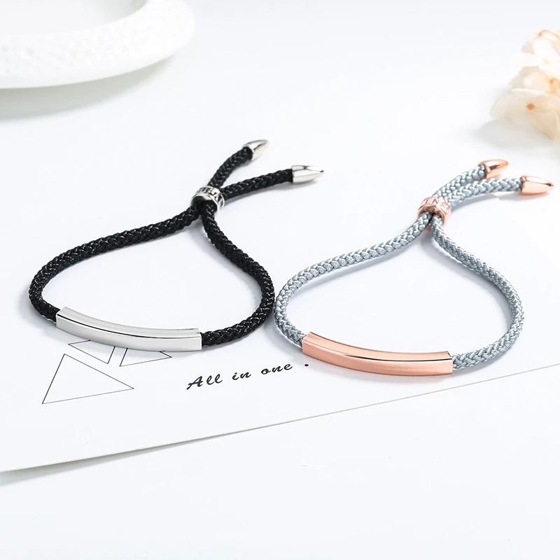 Цветные очаровательные простые браслеты из стерлингового серебра с веревкой для