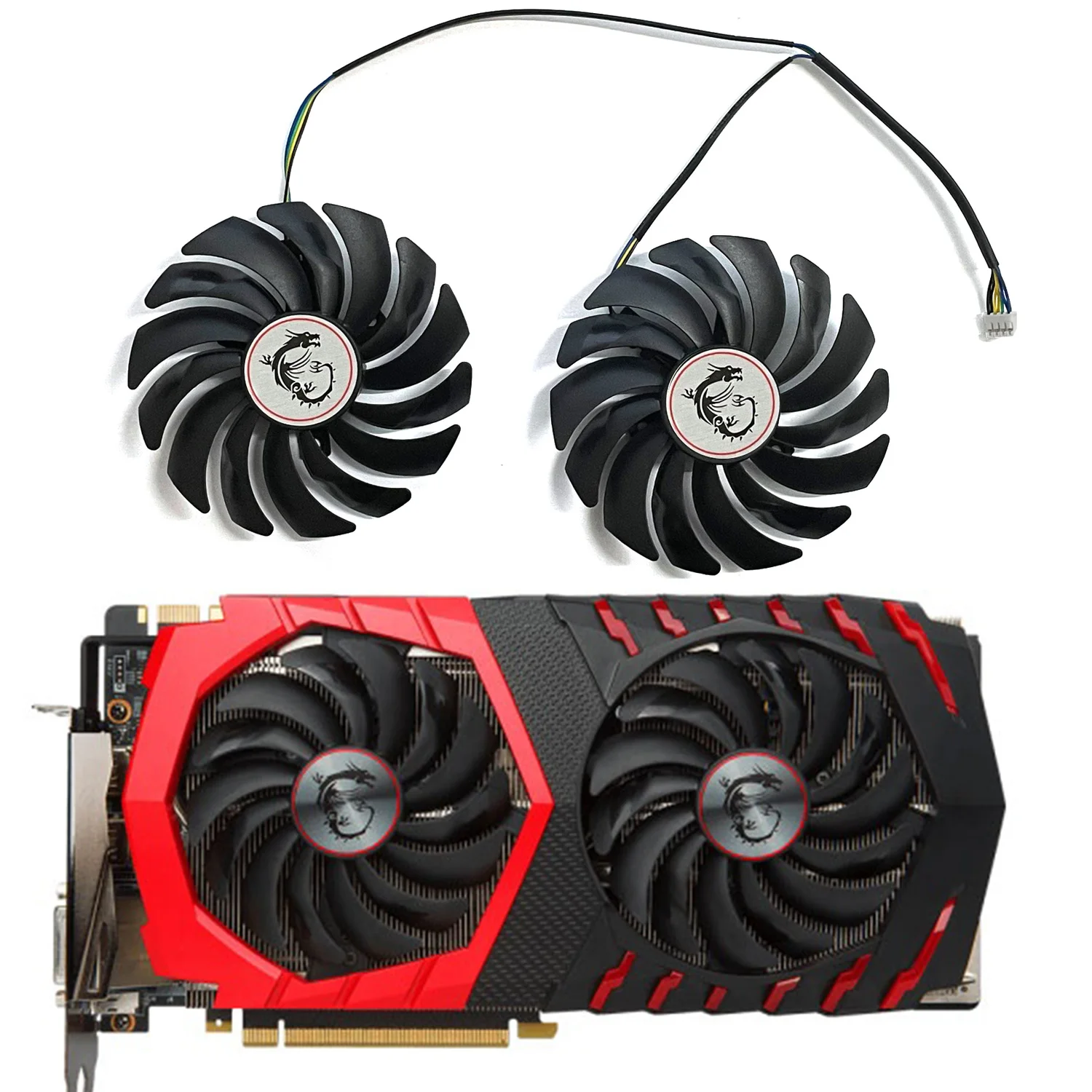 Охлаждающий вентилятор для видеокарты MSI GTX1080Ti 1080 1070 1060 RX470 480 570 580 GPU PLD10010B12HH DC 12 В а