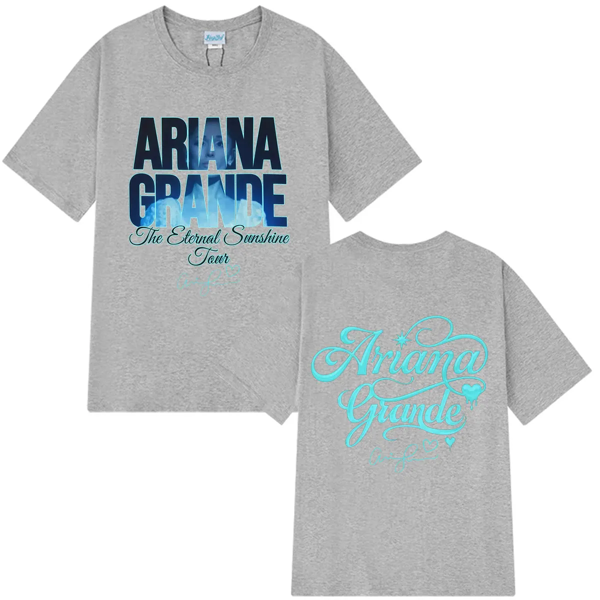 Фото Футболки с принтом Ariana Grande Eternal Sunshine Tour 2026 для мужчин и женщин, винтажные футболки с короткими рукавами, свободные повседневные хлопковые футболки №5
