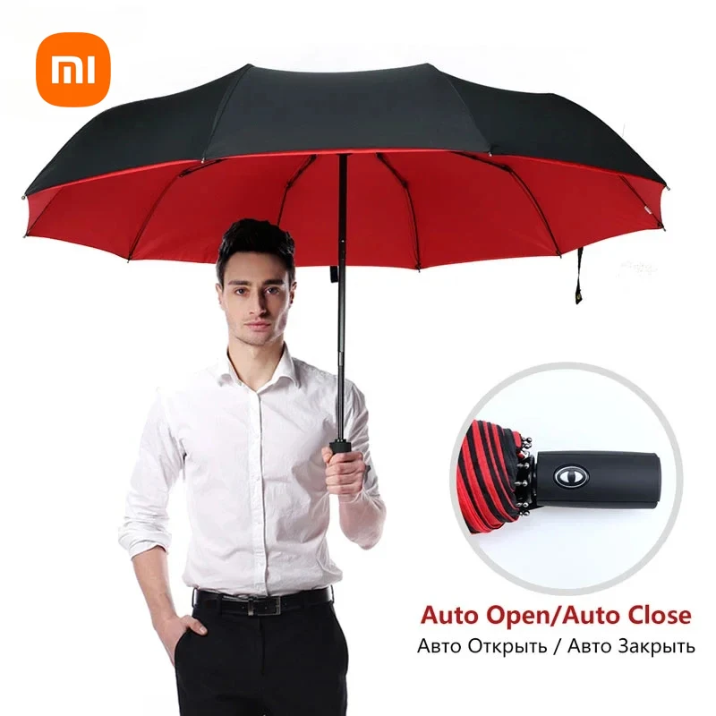 Автоматический ветрозащитный двухслойный зонт Xiaomi для мужчин и женщин