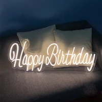 happy birthday custom neon sign letters board background led light birthday party restaurant cafe wall decor personalized gift