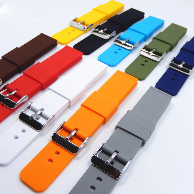 

Silicone Strap 14mm 16mm 18mm 20mm 22mm 24mm Quick Release Band Bracelet for Samsung Watch 4 Classic Active 2 for Huami Huawei