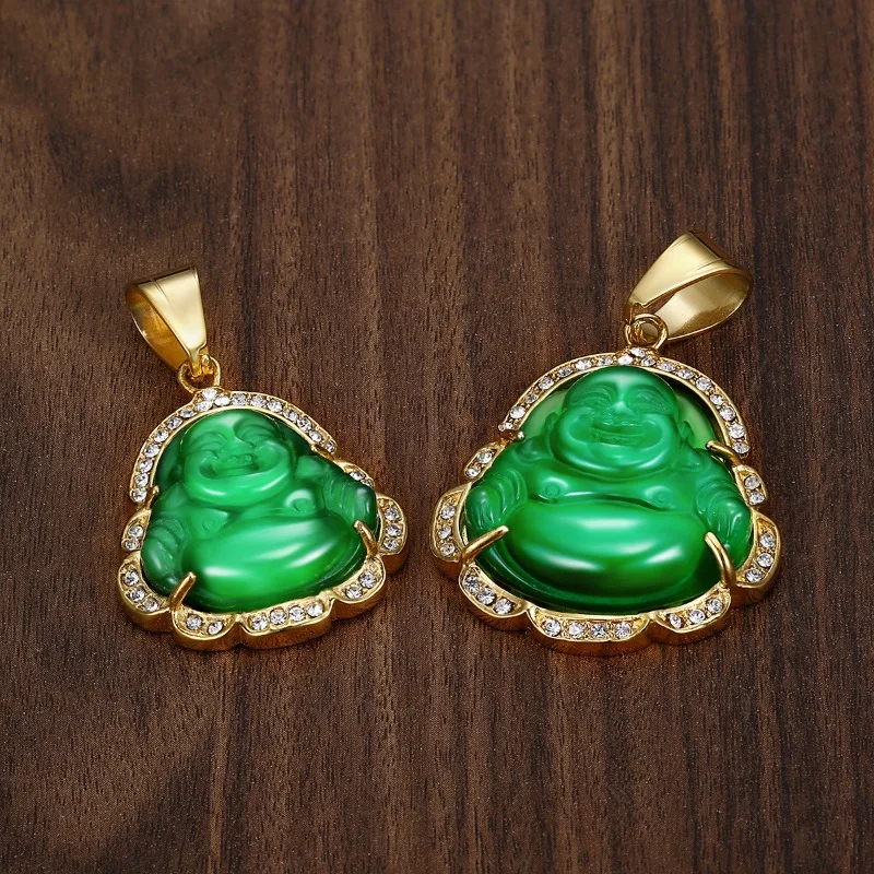 Подвеска Будды Майтрейи из нержавеющей стали большой живот