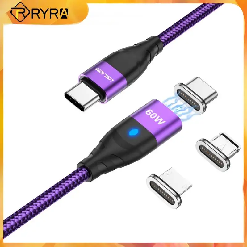 

RYRA New PD 60W 3 A Cable Magnetic Data Cord Fast Charging Wire USB C To Type C Adapter For IPhone 13 Max Xiaomi 12 Laptop 1/2 M