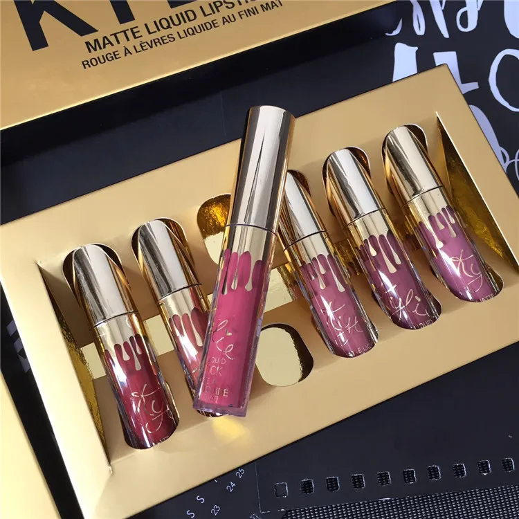 

make up lip gloss set Kylie non-stick cup set gold does not fade moisturizing matte liquid lipstick korean lip tint make up set