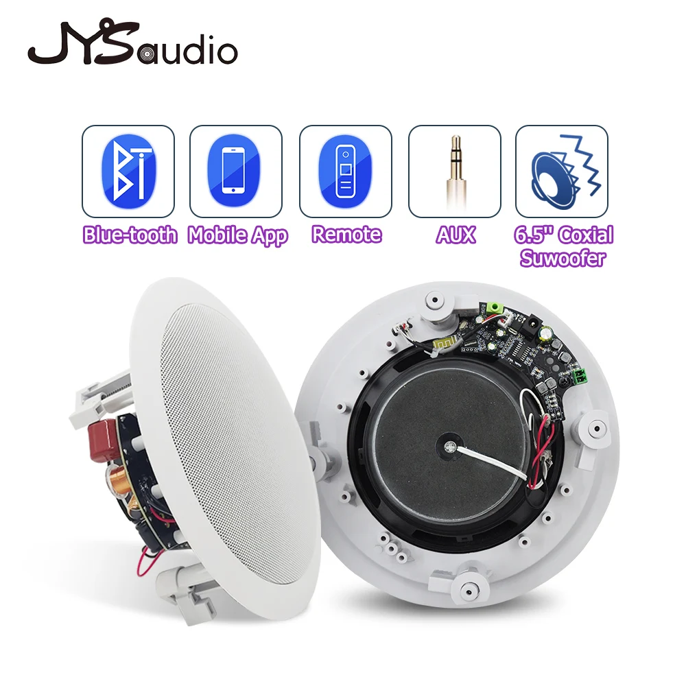 6.5 inch Bluetooth Coxial Ceiling Speaker 2*30W HiFi Stereo Loudspeaker Home Theater Horn Built-in Class D Audio Amplifier gifts