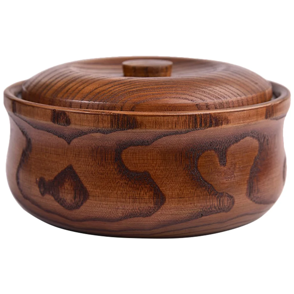 

Salad Bowl Japanese Solid Wood Bowl with Lid Wooden Bowl Salad Fruit Bowl Salad Bowl Fruit Serving Bowl Food Container With Lid
