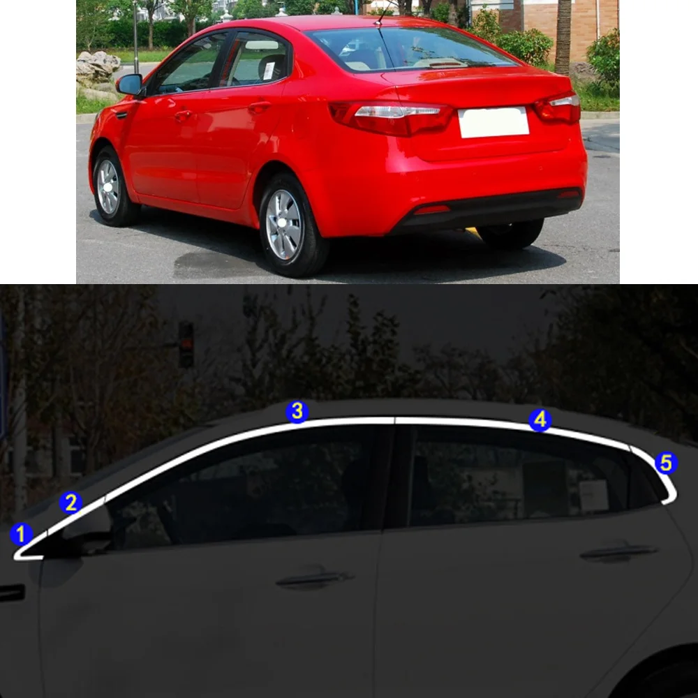 

Car Sticker Stainless Steel Garnish Pillar Window Middle Strip Trim Frame Hoods Parts For KIA K2 Sedan 2011-2016