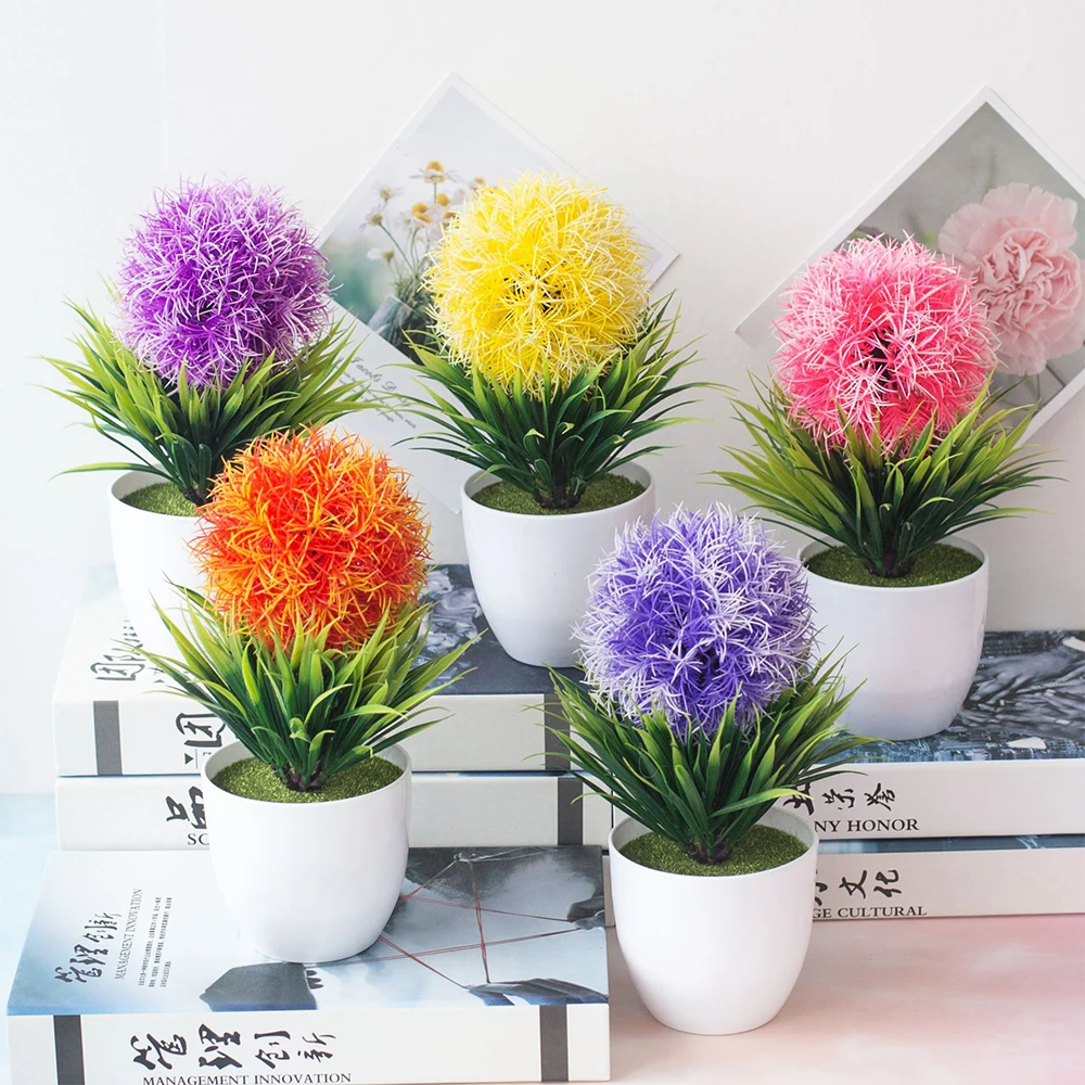 

Simulation Flower Pot Small Tree Bonsai Plastic Flower Green Plant Fake Flower Potted Flower Wedding Bookcase Desktop Decoration