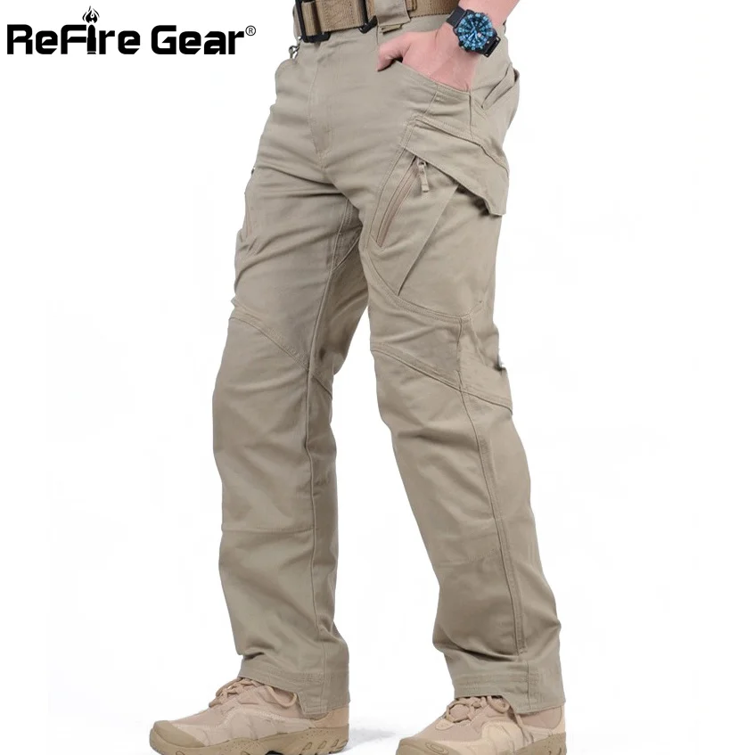 

IX9 City Tactical Cargo Pants Men Combat SWAT Army Military Pants Cotton Many Pockets Stretch Flexible Man Casual Trousers XXXL