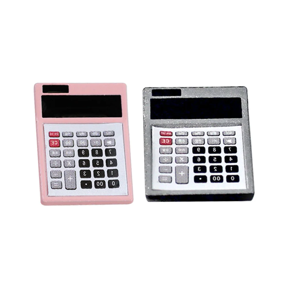 

2 Pcs Mini Calculator Model Ornament Mini House Decor Doll House Decoration