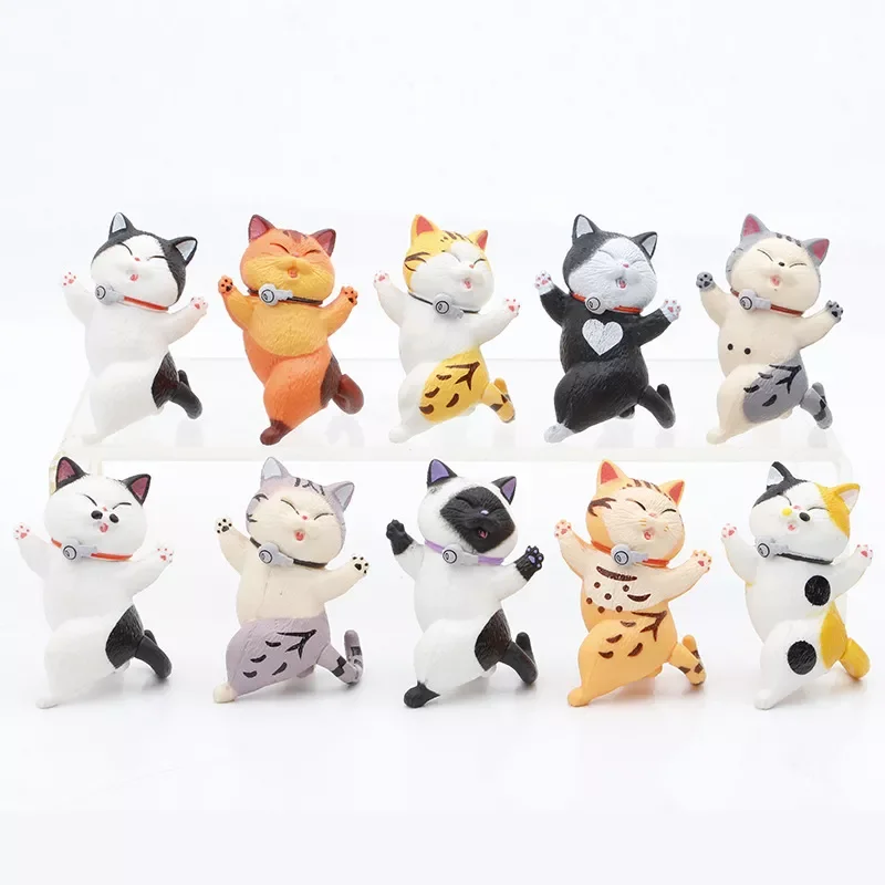 

Toy Cat Collection Funny Mini Cats Miniatures Japanese Bell Cat Funny Lucky Cat Creative Ornaments Dancing Cat Doll Holder Cats