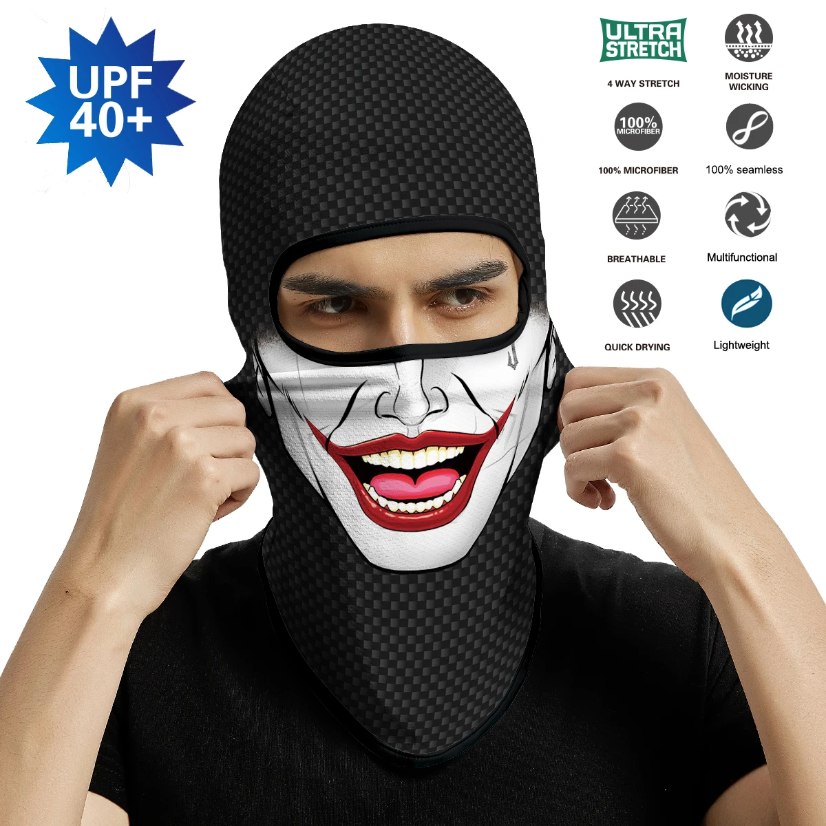 

Joker Scarf Mask Breathable Balaclava Motorcycle Face Shield Ice Silk Neck Gaiter Sport Hood Headband Moto Helmet Liner Summer