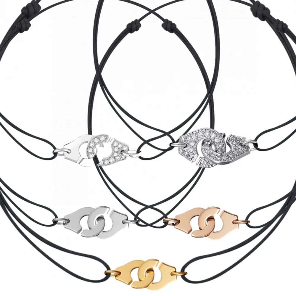 

R10 handcuffs rope necklace French luxury jewelry 925 silver 18k gold couple wedding gift wholesale free shipping
