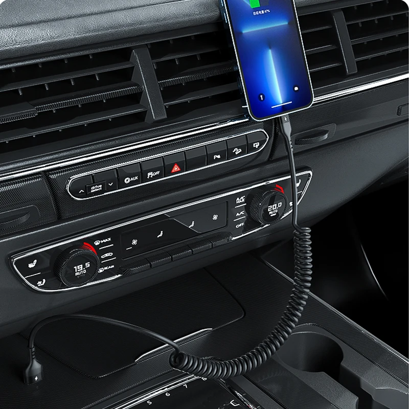 5A 66W USB Type C Spring Car Fast Charging Cable For Xiaomi Redmi POCO Samsung Realme Fast Charge Date Cable For iPhone Micro 3A