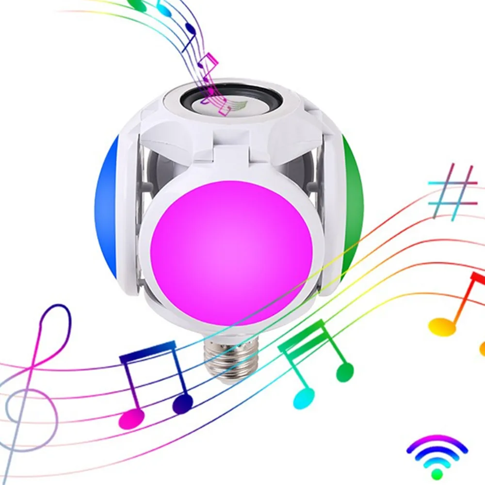 40W Smart Bluetooth Light Speaker E27 LED Music Football Colorful Bulb Wireless Stereo Audio With Remote | Электроника