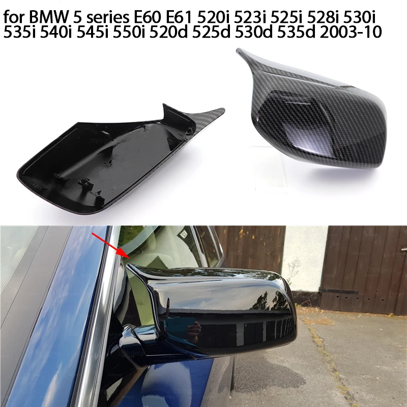 

M Look Side Wing Mirror Covers Housing Directly Replacement Caps 540i 525d 530d for BMW 5 series E60 E61 2003-2010