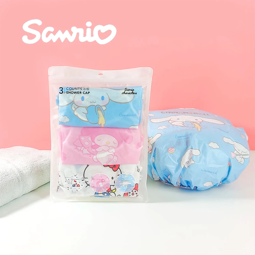 

Sanrios Hello Kitty Bath Hat Waterproof And Dustproof Cinnamorroll My Melody Cartoon Animation Cute Kawaii Children'S Gift